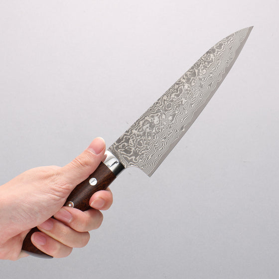 Takeshi Saji SG2 Black Damascus Gyuto 240mm Ironwood Handle - Seisuke Knife