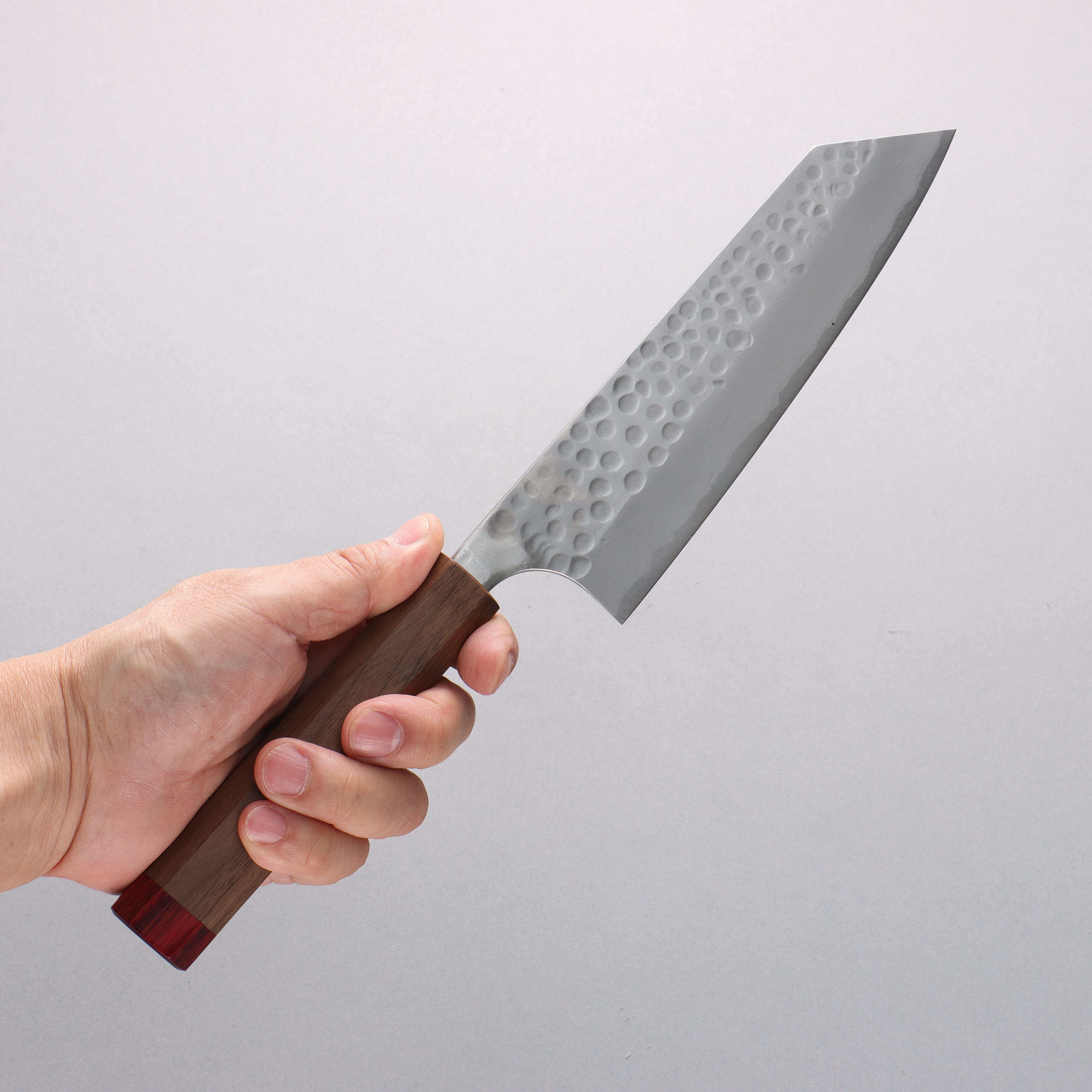 Anryu Blue Super Hammered Bunka 170mm Walnut (Red End Ferrule) Handle - Seisuke Knife