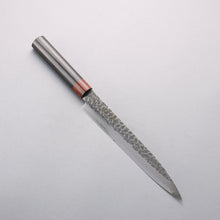  Seisuke VG10 33 Layer Hammered Damascus Sujihiki 210mm Black Pakka wood Handle - Seisuke Knife