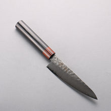  Seisuke VG10 33 Layer Hammered Damascus Small Santoku 135mm Black Pakka wood Handle - Seisuke Knife