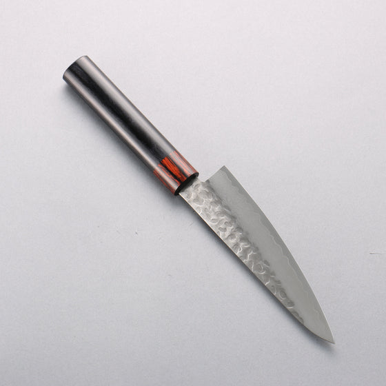 Seisuke VG10 33 Layer Hammered Damascus Small Santoku 135mm Black Pakka wood Handle - Seisuke Knife