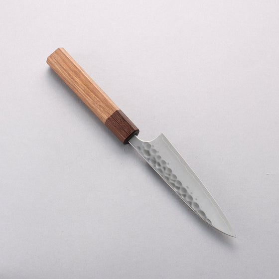Yoshimi Kato Silver Steel No.3 Maru Hammered Migaki Finished Petty-Utility 120mm Walnut & Wenge Handle - Seisuke Knife