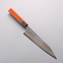  Yoshimi Kato VG10w Colored Damascus Kiritsuke Gyuto 210mm Padoauk(Turquoise Ring) Handle - Seisuke Knife