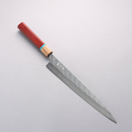Yoshimi Kato Hyo SG2 Hammered Sujihiki 270mm Padoauk(Turquoise Ring) Handle - Seisuke Knife
