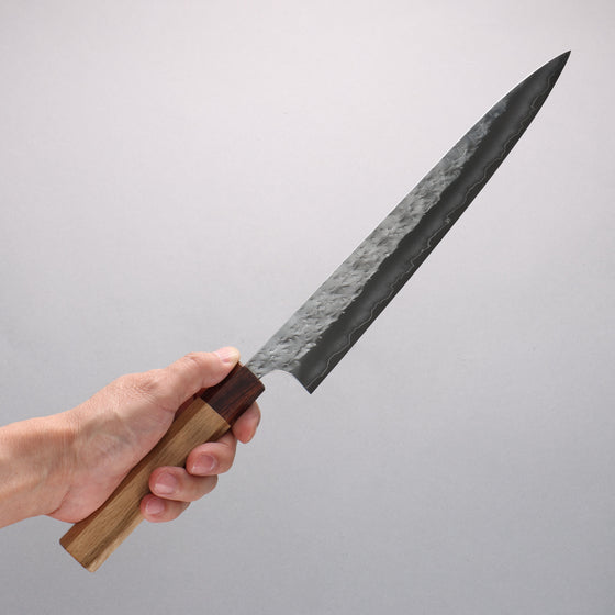 Yoshimi Kato Hyo SG2 Hammered Sujihiki 270mm Oak (Ferrule: Rosewood) Handle - Seisuke Knife