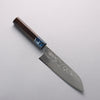 Yoshimi Kato SG2 Damascus Migaki Polish Finish Santoku 170mm Ebony (ferrule: Blue Marble Resin) Handle - Seisuke Knife - Slide 1