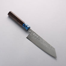  Yoshimi Kato SG2 Damascus Migaki Polish Finish Bunka 170mm Ebony (ferrule: Blue Marble Resin) Handle - Seisuke Knife