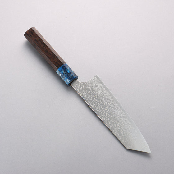 Yoshimi Kato SG2 Damascus Migaki Polish Finish Bunka 170mm Ebony (ferrule: Blue Marble Resin) Handle - Seisuke Knife