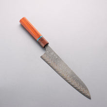  Yoshimi Kato VG10w Colored Damascus Gyuto 210mm Padoauk & Turquoise Handle - Seisuke Knife