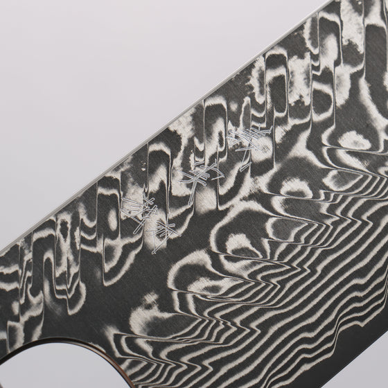 Yoshimi Kato SG2 Black Damascus Santoku 170mm Rosewood (Ferrule: White Turquoise) Handle - Seisuke Knife