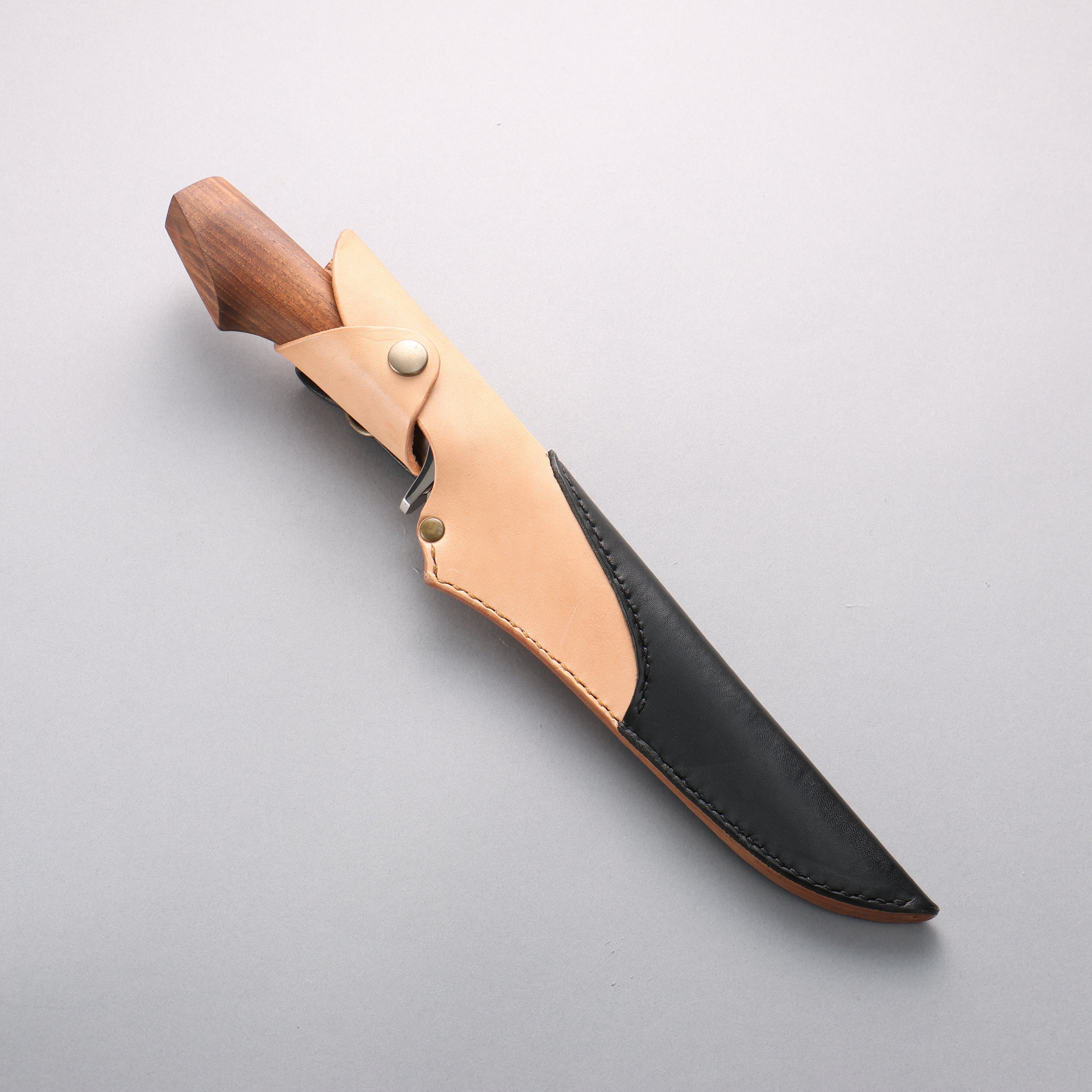 Kurotori Silver Steel No.3 Migaki Finished Sword Machete Natural wood Handle with Sheath 225mm - Seisuke Knife