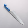 Yoshimi Kato Nami SPG STRIX Hammered Kiritsuke Gyuto 210mm Blue Acrylic Handle - Seisuke Knife - Slide 2