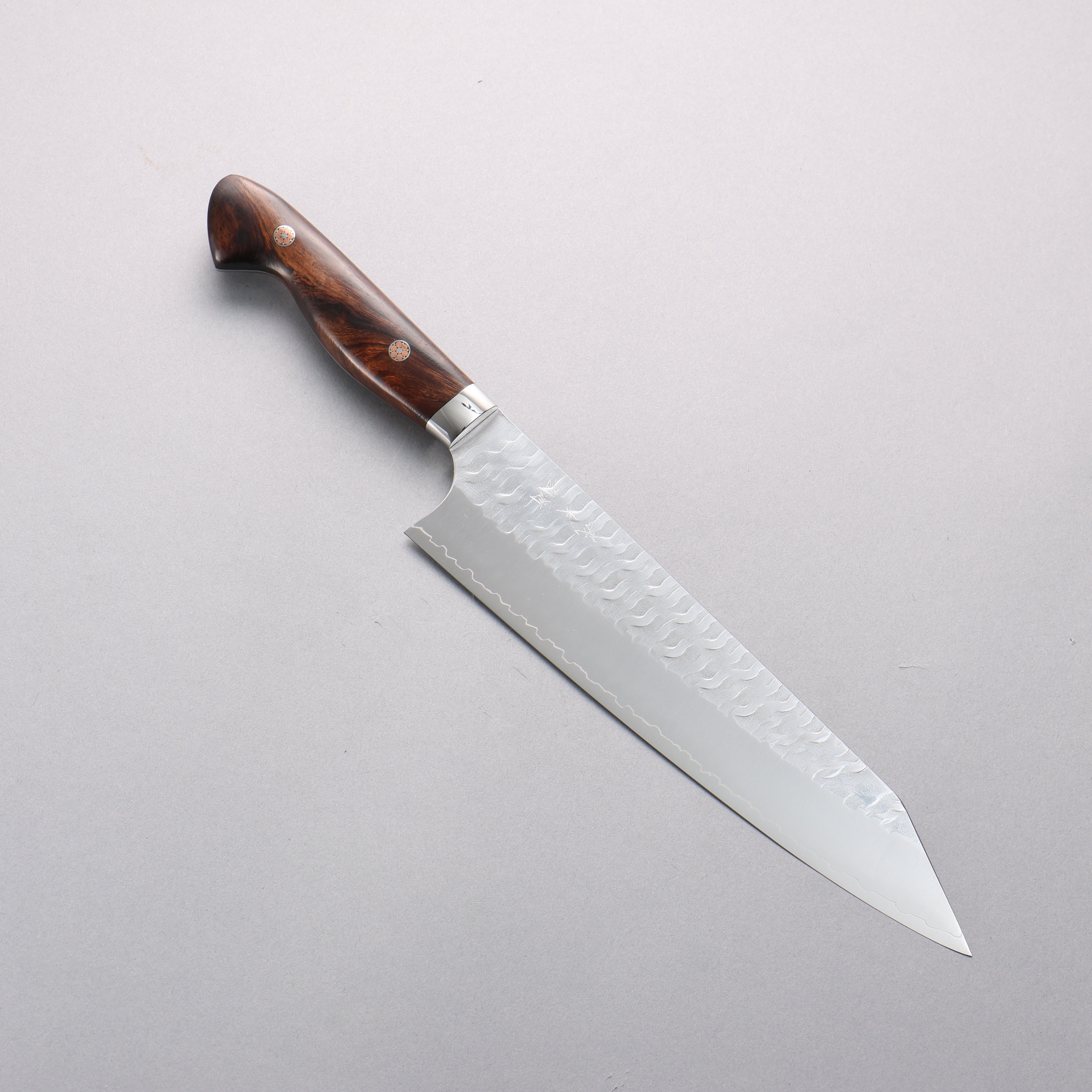 Yoshimi Kato Nami SPG STRIX Hammered Kiritsuke Gyuto 210mm Ironwood Handle - Seisuke Knife