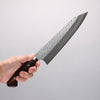 Yoshimi Kato Nami SPG STRIX Hammered Kiritsuke Gyuto 210mm Ironwood Handle - Seisuke Knife - Slide 5