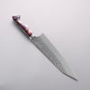 Yoshimi Kato SPG STRIX Hammered (V) Kiritsuke Gyuto 210mm Red White Black Acrylic Handle - Seisuke Knife - Slide 2