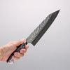 Yoshimi Kato SPG STRIX Hammered (V) Kiritsuke Gyuto 210mm Red White Black Acrylic Handle - Seisuke Knife - Slide 5