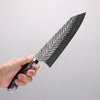 Yoshimi Kato SPG STRIX Hammered (V) Bunka (wide) 210mm Red White Black Acrylic Handle - Seisuke Knife - Slide 5