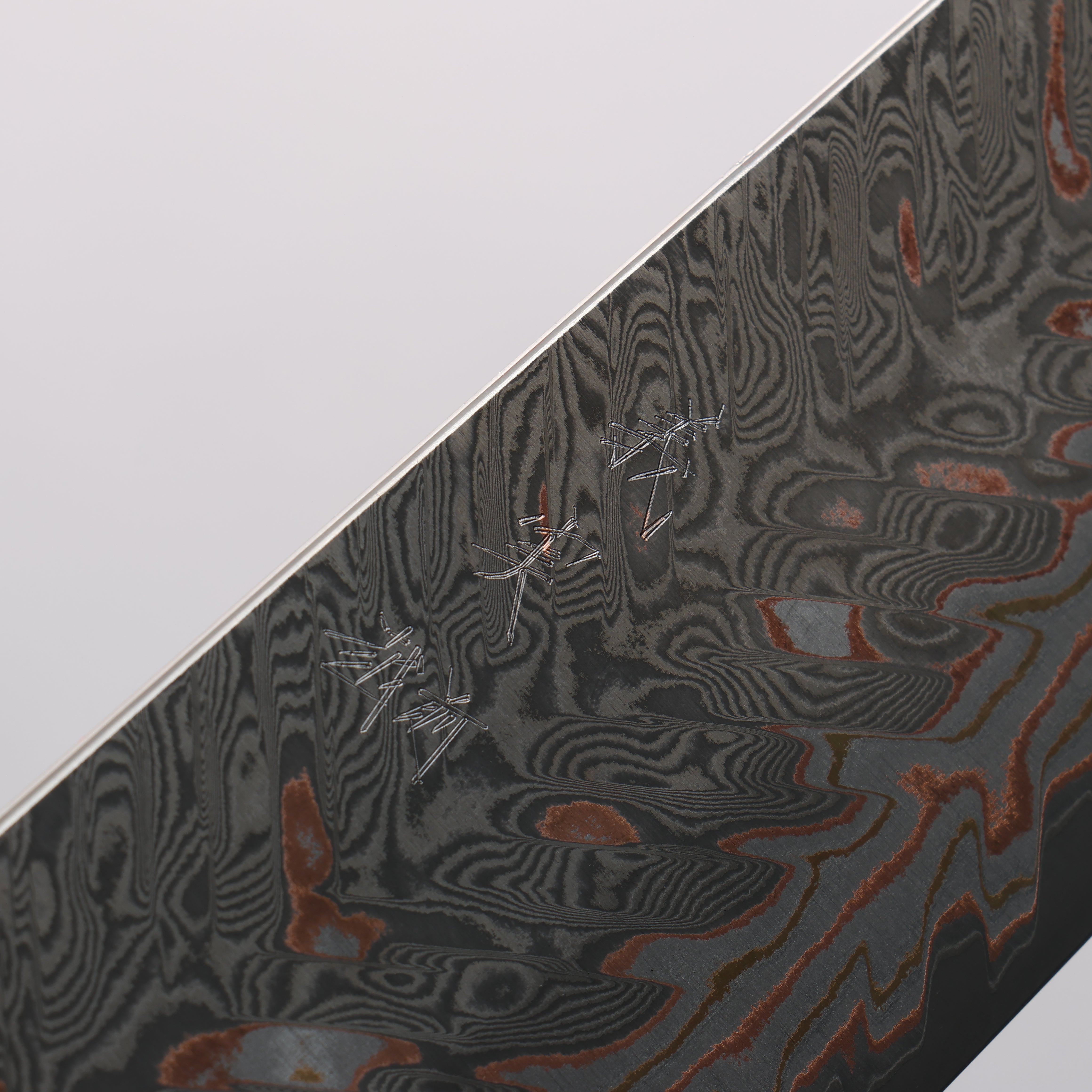 Yoshimi Kato VG10w Colored Damascus Bunka 170mm Olive Tree and Blue Resin Handle - Seisuke Knife