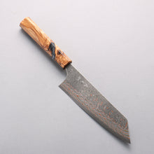  Yoshimi Kato VG10w Colored Damascus Bunka 170mm Olive & Black Marble Resin Handle - Seisuke Knife