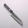Yoshimi Kato Nami VG-XEOS Hammered Damascus Santoku 170mm Black Stabilized Wood (White Turquoise Ring) Handle - Seisuke Knife - Slide 1