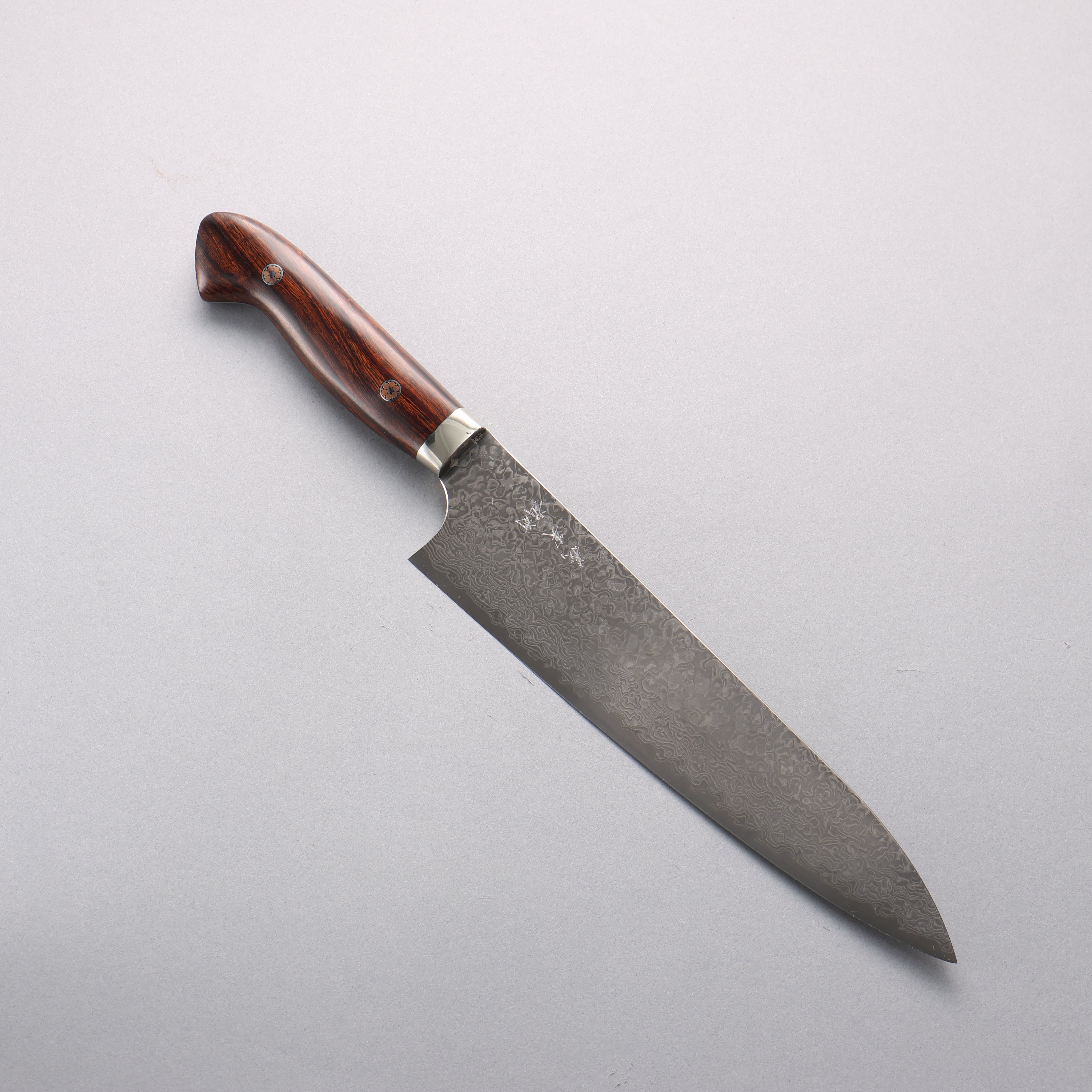 Yoshimi Kato VG10 Black Damascus Gyuto 210mm Ironwood Handle - Seisuke Knife