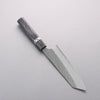 Yoshimi Kato Nami VG-XEOS Hammered Damascus Bunka 170mm Black Stabilized Wood (White Turquoise Ring) Handle - Seisuke Knife - Slide 2