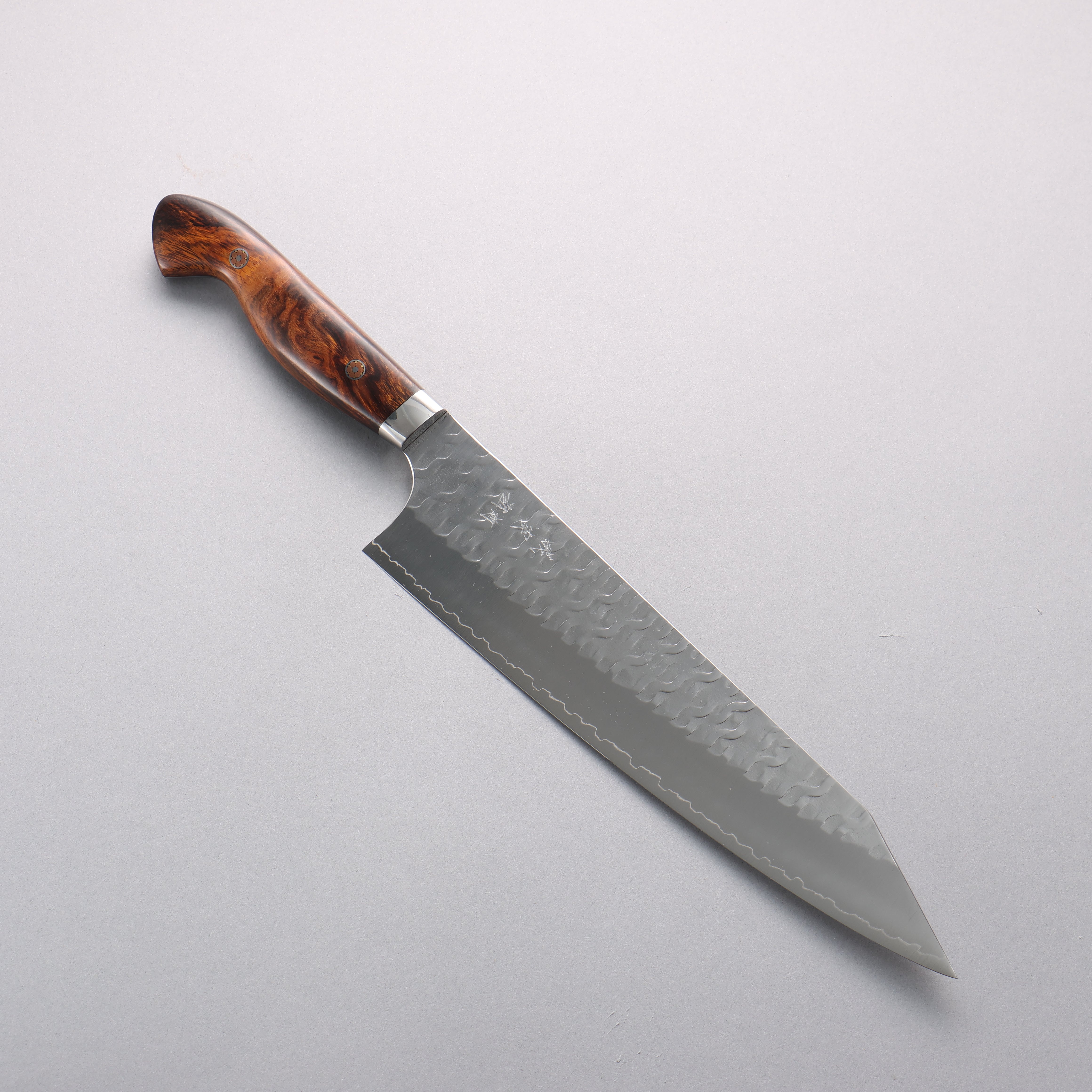 Yoshimi Kato Nami SPG STRIX Hammered Kiritsuke Gyuto 240mm Ironwood Handle - Seisuke Knife