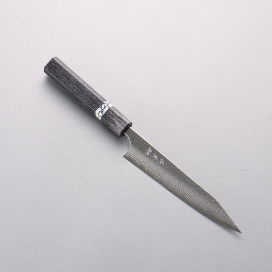 Yoshimi Kato Nami VG-XEOS Hammered Damascus Kiritsuke Petty-Utility 150mm Black Stabilized Wood (White Turquoise Ring) Handle - Seisuke Knife