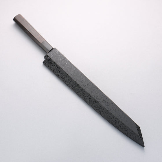 Sakai Takayuki Hien Blue Steel No.2 Mirrored Finish Kengata Yanagiba 300mm Ebony Wood Handle with Sheath - Seisuke Knife