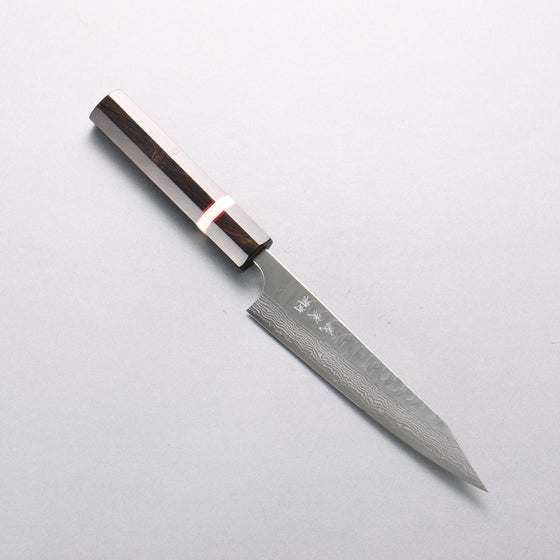 Yoshimi Kato Nami VG-XEOS Hammered Damascus Kiritsuke Petty-Utility 150mm Ebony (White Ring) Handle - Seisuke Knife