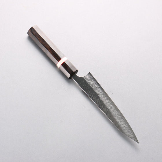 Yoshimi Kato Nami VG-XEOS Hammered Damascus Kiritsuke Petty-Utility 150mm Ebony (White Ring) Handle - Seisuke Knife