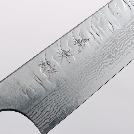 Yoshimi Kato Nami VG-XEOS Hammered Damascus Kiritsuke Petty-Utility 150mm Ebony (White Ring) Handle - Seisuke Knife