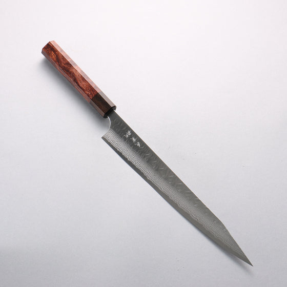 Yoshimi Kato Nami VG-XEOS Hammered Damascus Kiritsuke Sujihiki 270mm Rosewood (Ferrule: Ebony) Handle - Seisuke Knife