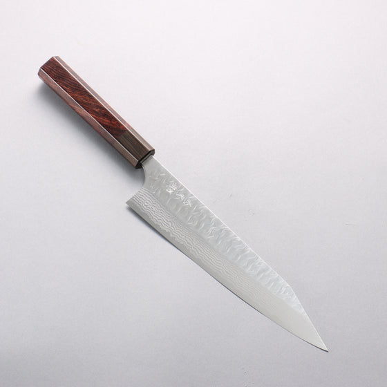 Yoshimi Kato Nami VG-XEOS Hammered Damascus Kiritsuke Gyuto 210mm Rosewood (Ferrule: Ebony) Handle - Seisuke Knife