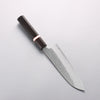 Yoshimi Kato Nami VG-XEOS Hammered Damascus Santoku 170mm Ebony (White Ring) Handle - Seisuke Knife - Slide 2