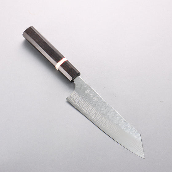 Yoshimi Kato Nami VG-XEOS Hammered Damascus Bunka 170mm Ebony (White Ring) Handle - Seisuke Knife