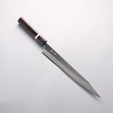  Yoshimi Kato Nami VG-XEOS Hammered Damascus Kiritsuke Sujihiki 270mm Ebony (White Ring) Handle - Seisuke Knife