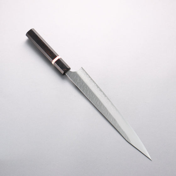 Yoshimi Kato Nami VG-XEOS Hammered Damascus Kiritsuke Sujihiki 270mm Ebony (White Ring) Handle - Seisuke Knife
