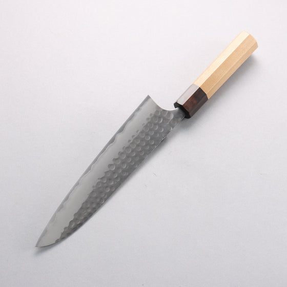 Anryu Blue Super Hammered Migaki Finished Gyuto 210mm Magnolia (Ferrule: Ebony) Handle - Seisuke Knife