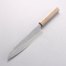  Anryu Blue Super Hammered Migaki Finished Gyuto 210mm Lacquered Oak (White Snake Skin) Handle - Seisuke Knife