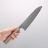 Anryu Blue Super Hammered Migaki Finished Gyuto 210mm Lacquered Oak (White Snake Skin) Handle - Seisuke Knife - Slide 4