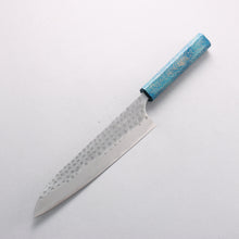  Anryu Blue Super Hammered Migaki Finished Gyuto 210mm Lacquered Oak (Blue Ocean) Handle - Seisuke Knife
