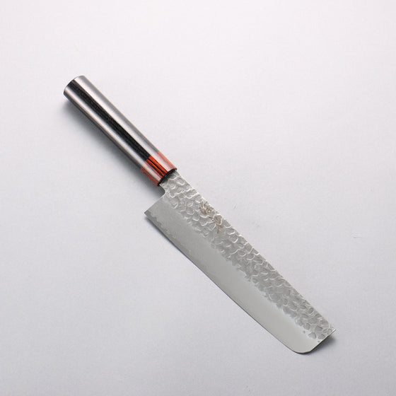 Seisuke VG10 33 Layer Hammered Damascus Nakiri 180mm Black Pakka wood Handle - Seisuke Knife