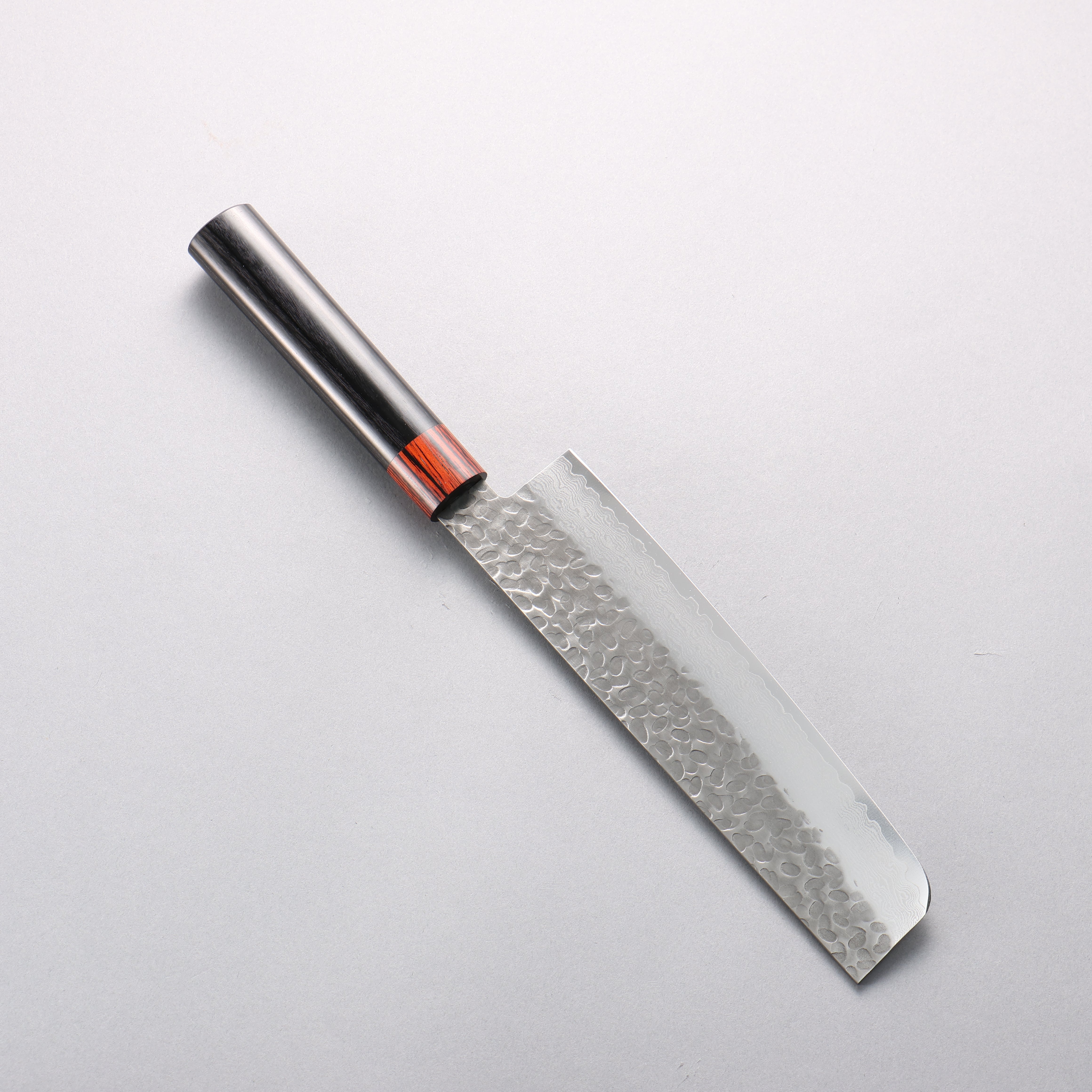 Seisuke VG10 33 Layer Hammered Damascus Nakiri 180mm Black Pakkawood Handle - Seisuke Knife