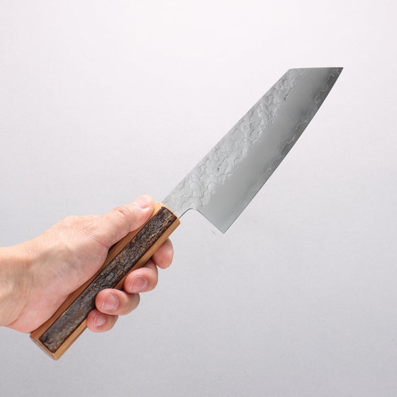 Hado Shiosai SG2 Hammered Bunka 180mm Cherry Wood & Bark Handle - Seisuke Knife