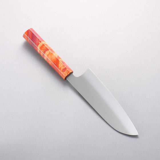 Makoto Kurosaki SG2 Migaki Finished Santoku 165mm Lacquered (Marble pattern: Red/Purple) Handle - Seisuke Knife