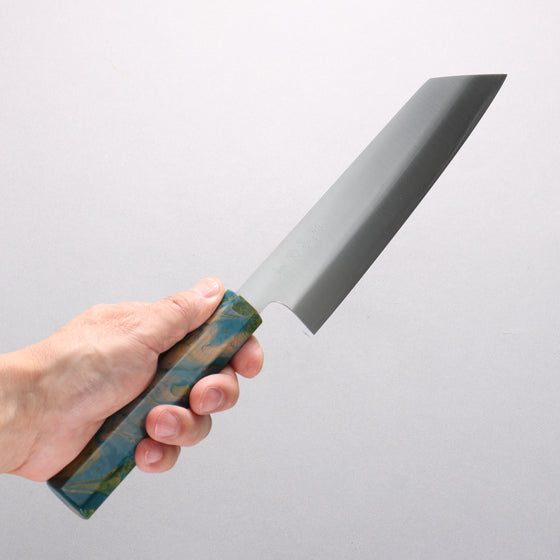 Makoto Kurosaki SG2 Migaki Finished Bunka 180mm Lacquered (Marble pattern: Blue/Green) Handle - Seisuke Knife
