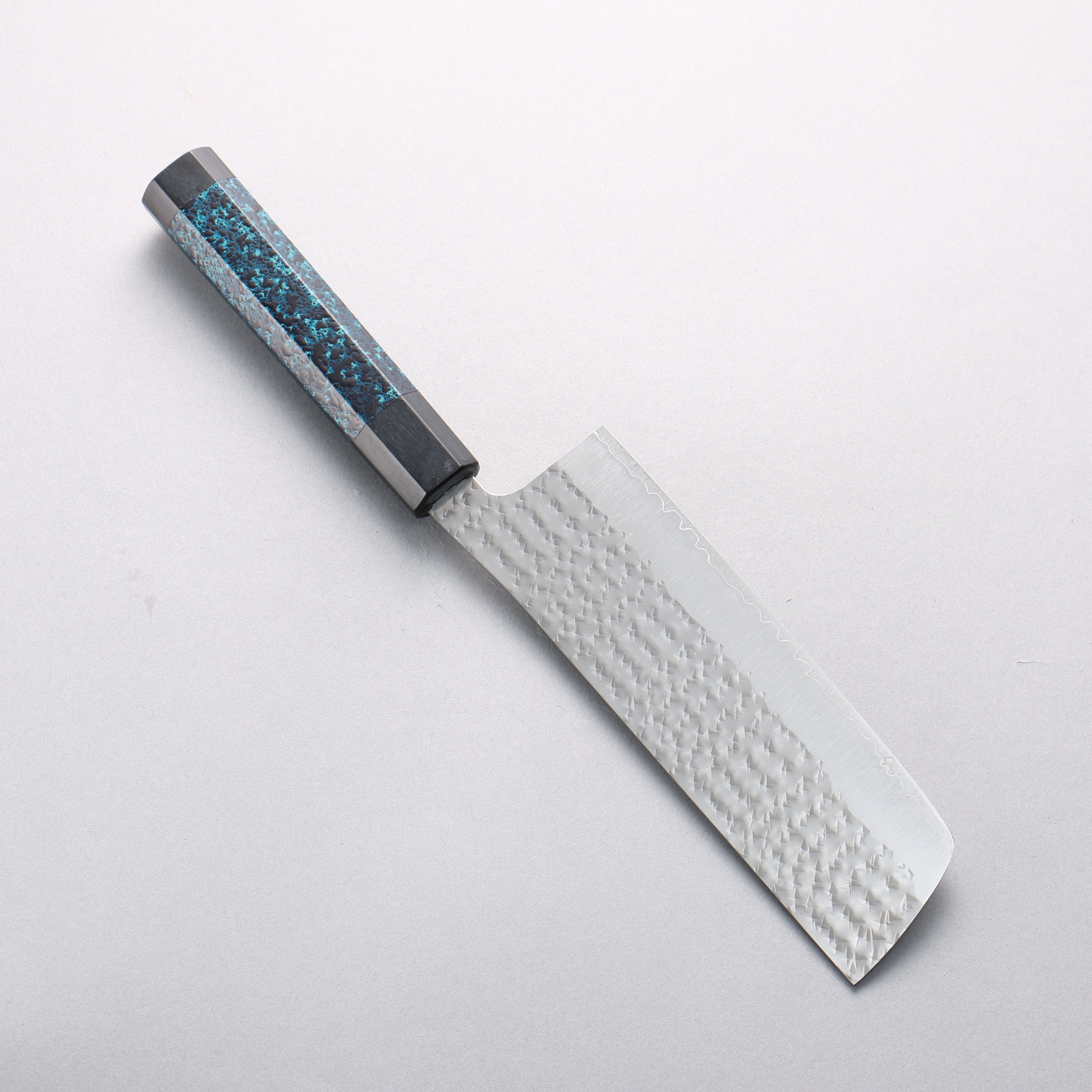 Yu Kurosaki Senko Ei Ai Tenmoku SG2 Hammered Nakiri 165mm Indigo Lacquered (Tenmoku) Handle with Sheath - Seisuke Knife
