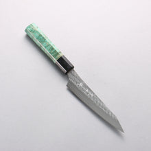  Yu Kurosaki Senko Ei SG2 Hammered Petty-Utility 130mm Green Stabilized Wood Handle - Seisuke Knife