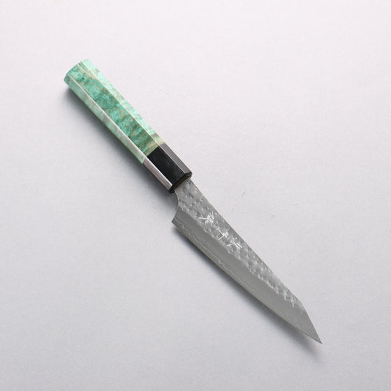 Yu Kurosaki Senko Ei SG2 Hammered Petty-Utility 130mm Green Stabilized Wood Handle - Seisuke Knife